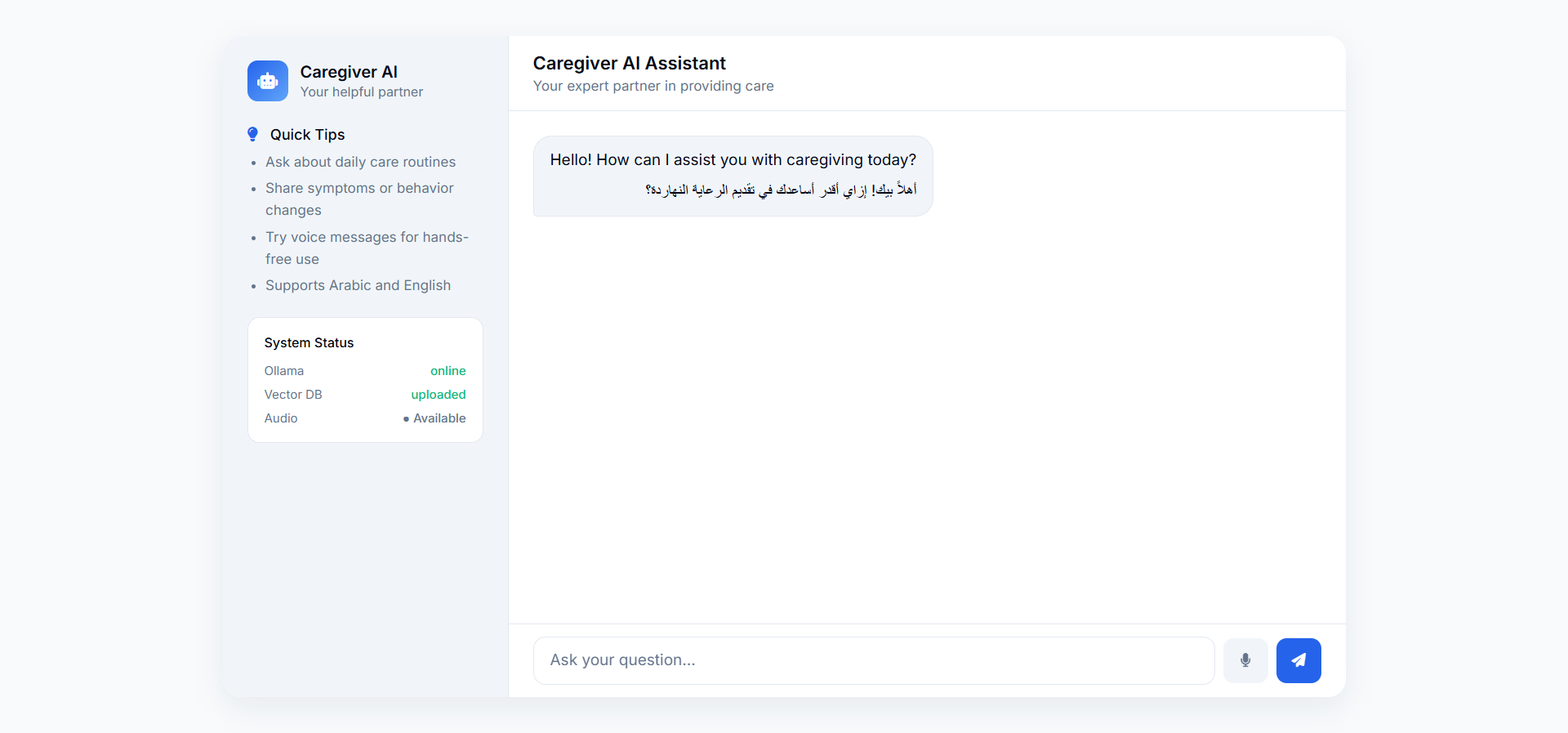 Caregiver Assistant using RAG